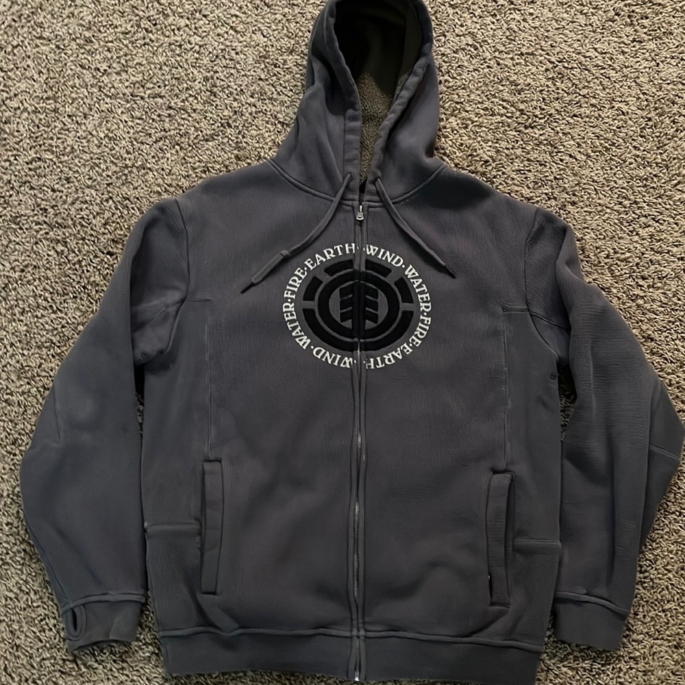Men’s Element gray zip up hoodie medium